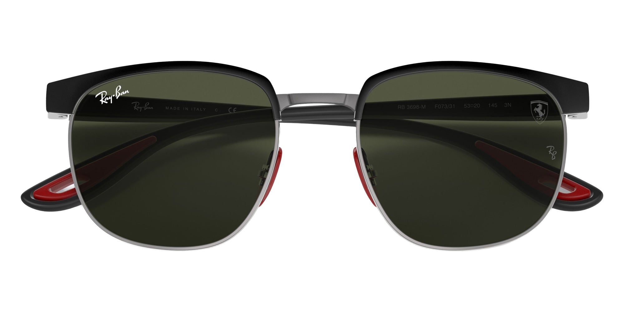 Ray-Ban RB3698M Scuderia Ferrari Collection F07331 53 - Black on Gunmetal / Green #id:rb3698mf07331_s:100125