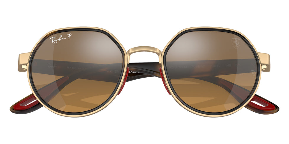 Ray-Ban RB3703M Scuderia Ferrari F076A2 51 - Gold / Brown/Gray Mirrored Polarized #id:rb3703mf076a2_s:102120
