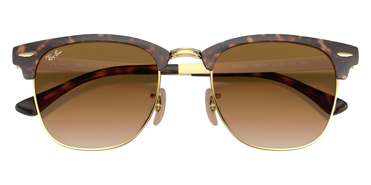 Ray-Ban RB3716 Clubmaster Metal 900851 51 - Havana on Gold / Light Brown Gradient #id:rb3716900851_s:100125