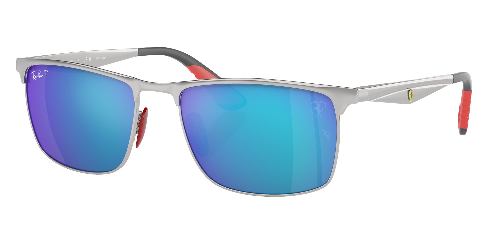 Ray-Ban RB3726M Scuderia Ferrari F007A1 57 - Silver / Blue Mirrored Polarized #id:rb3726mf007a1_s:100105