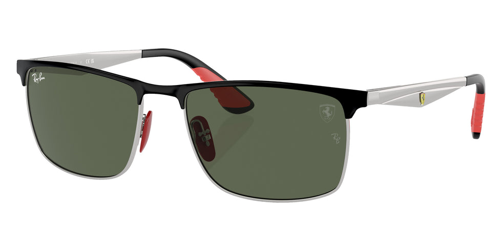 Ray-Ban RB3726M Scuderia Ferrari F06071 57 - Black on Silver / Dark Green #id:rb3726mf06071_s:102105