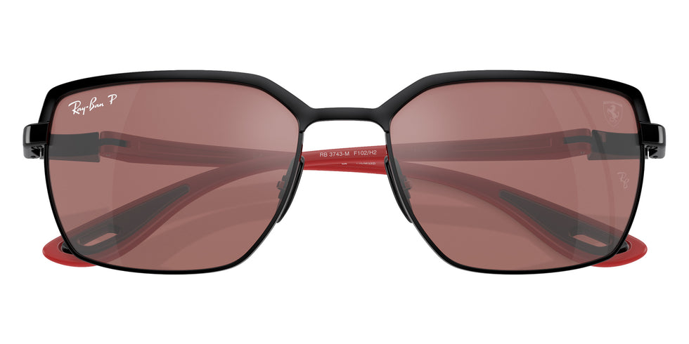Ray-Ban RB3743M Scuderia Ferrari F102H2 58 - Black on Black / Purple and Silver Mirrored Polarized #id:rb3743mf102h2_s:100125