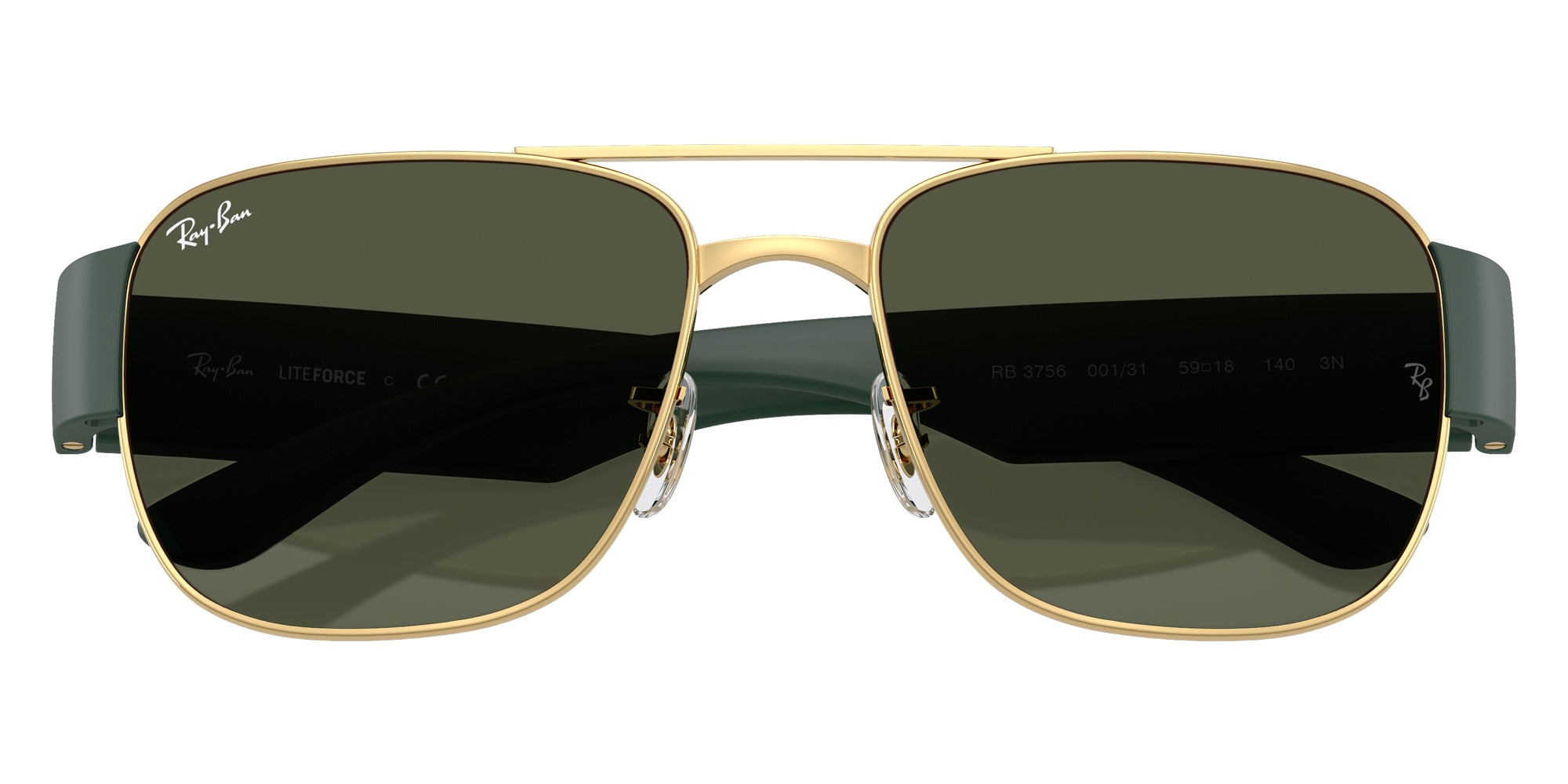 Ray-Ban RB3756 001/31 56 - Gold / Green #id:rb375600131_s:100125