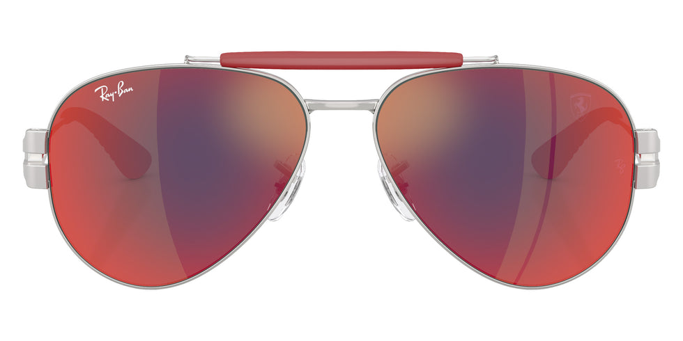 Ray-Ban RB3762M Scuderia Ferrari F1256P 58 - Silver / Dark Gray Mirrored Blue/Red #id:rb3762mf1256p_s:106100