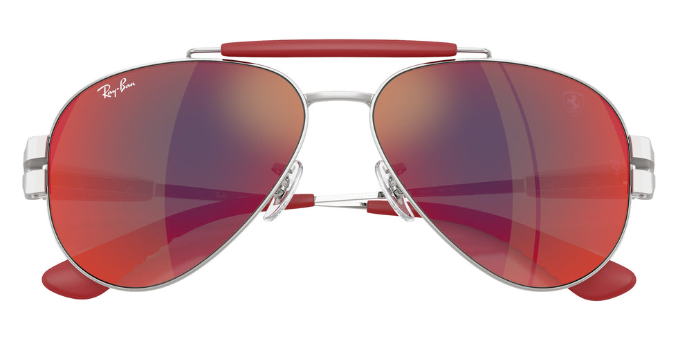 Ray-Ban RB3762M Scuderia Ferrari F1256P 58 - Silver / Dark Gray Mirrored Blue/Red #id:rb3762mf1256p_s:106125