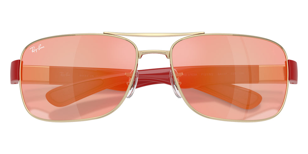 Ray-Ban RB3763M Scuderia Ferrari F1216Q 64 - Pale Gold / Brown Mirrored Red/Yellow #id:rb3763mf1216q_s:106125