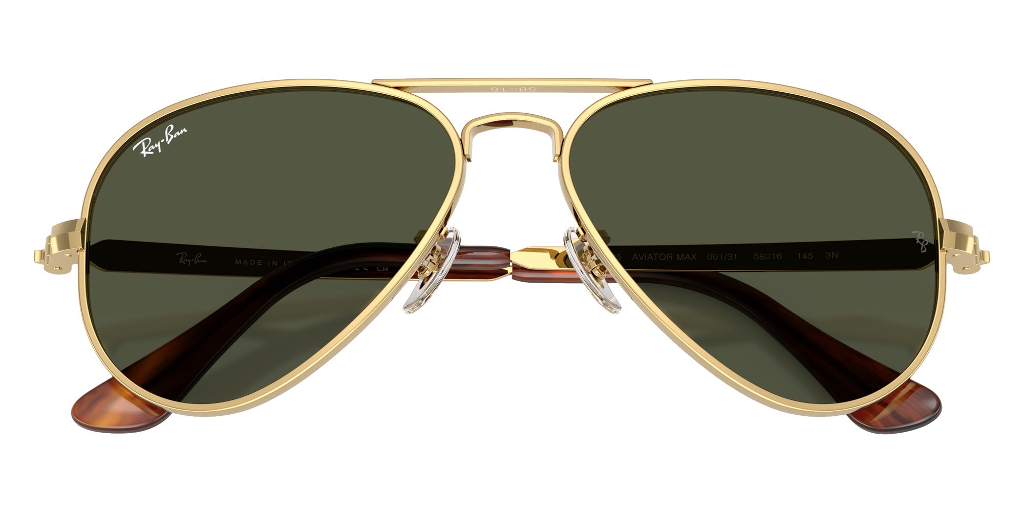 Ray-Ban RB3925 Aviator Max 001/31 62 - Arista Gold / Green #id:rb392500131_s:100125