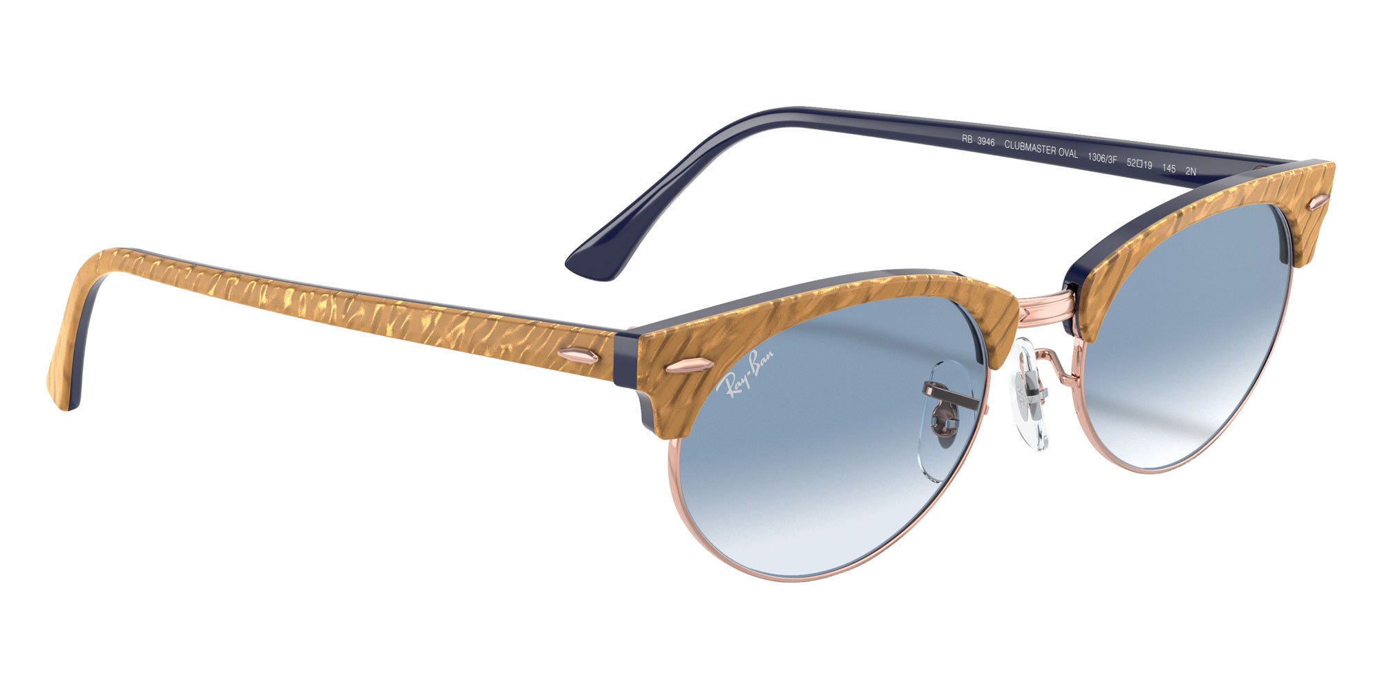 Ray-Ban RB3946 Clubmaster Oval 13063F 52 - Beige / Light Blue Gradient #id:rb394613063f_s:100120