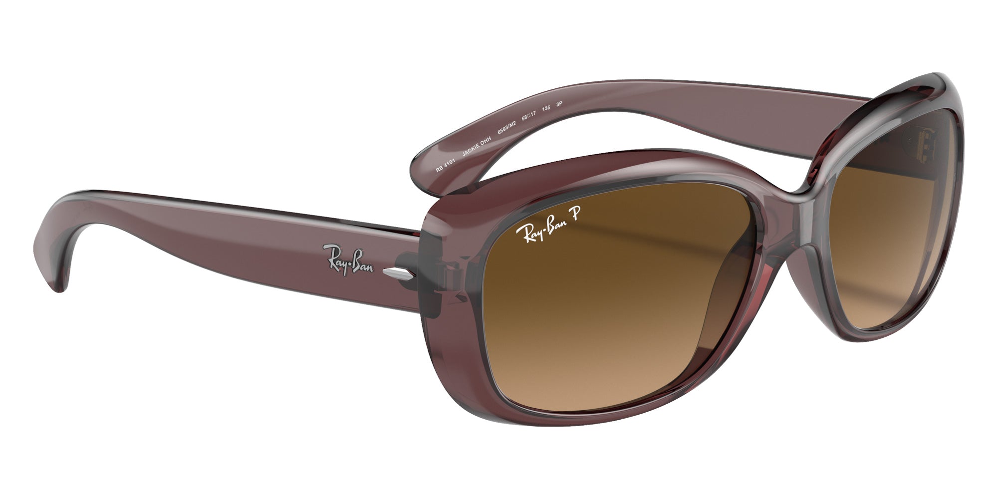Ray-Ban RB4101 Jackie Ohh Transparent 6593M2 58 - Transparent Dark Brown / Brown Gradient Polarized #id:rb41016593m2_s:100120