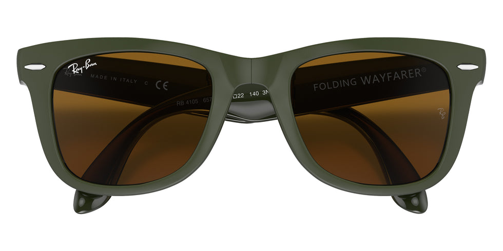 Ray-Ban RB4105 Wayfarer Folding Classic 657533 50 - Military Green / B-15 Brown #id:rb4105657533_s:100125