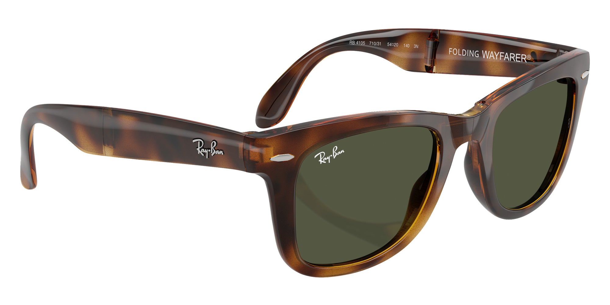 Ray-Ban RB4105 Wayfarer Folding Classic 710/31 50 - Havana / Green #id:rb410571031_s:110120