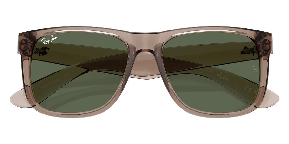 Ray-Ban RB4165F Justin Classic 691871 55 - Transparent Brown / Dark Green #id:rb4165f691871_s:102125