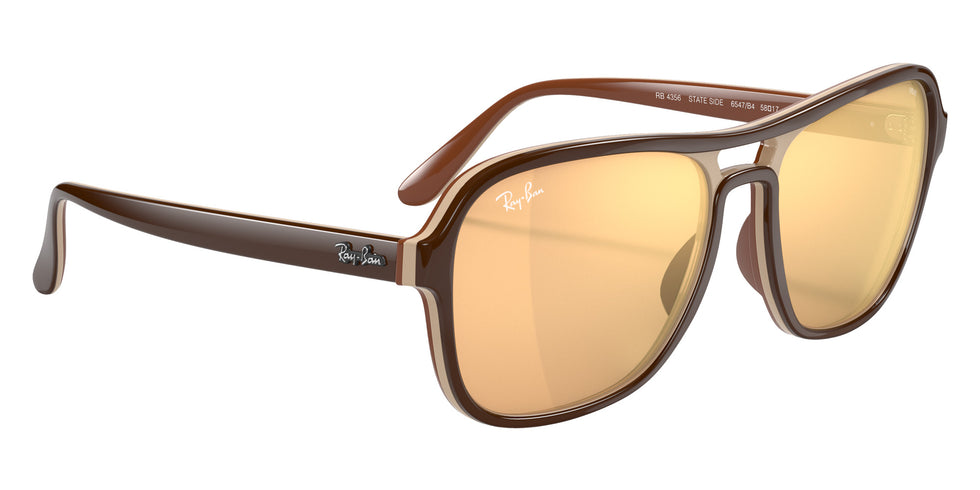 Ray-Ban RB4356 State Side Mirror Evolve 6547B4 58 - Dark Brown / Photo Orange Mirrored Gold #id:rb43566547b4_s:100125