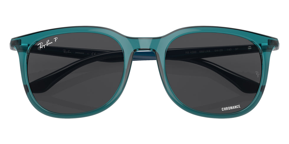Ray-Ban RB4386 6651K8 54 - Transparent Turquoise / Dark Gray Polarized+ #id:rb43866651k8_s:100120