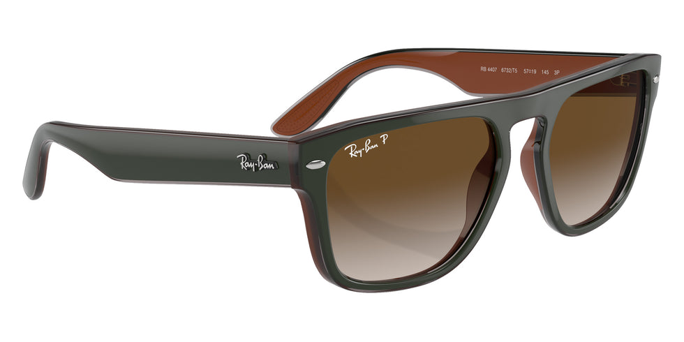 Ray-Ban RB4407 6732T5 57 - Green & Dark Gray & Transparent Brown / Brown Polarized #id:rb44076732t5_s:100120