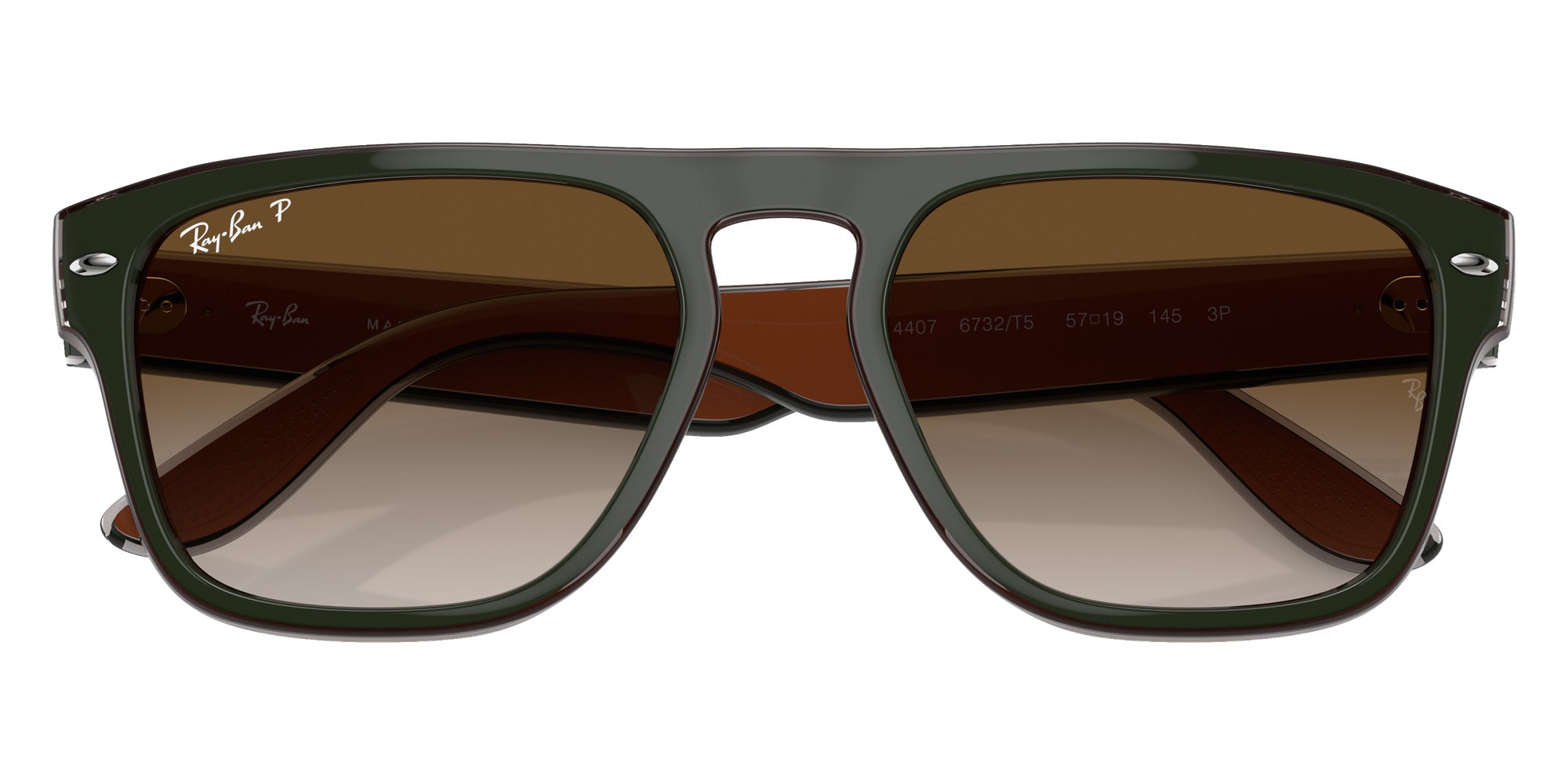 Ray-Ban RB4407 6732T5 57 - Green & Dark Gray & Transparent Brown / Brown Polarized #id:rb44076732t5_s:100125
