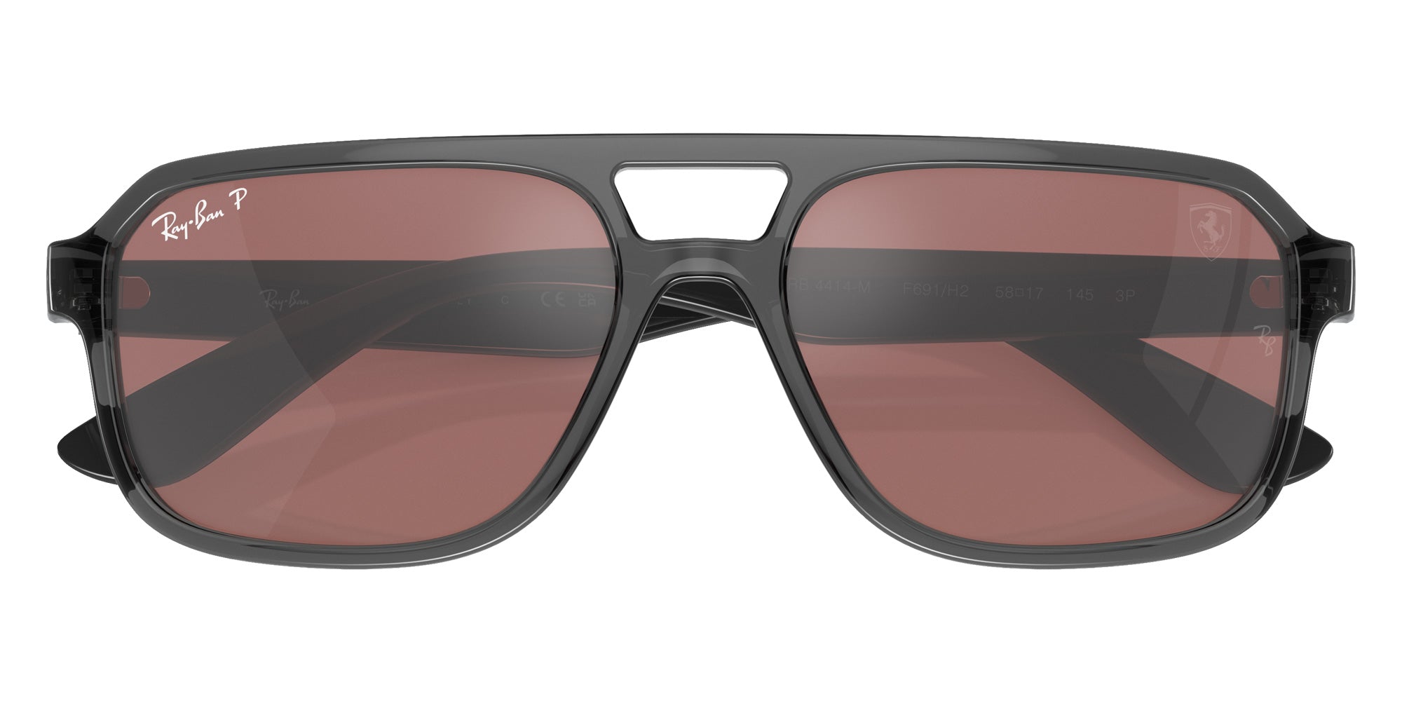 Ray-Ban RB4414M Scuderia Ferrari F691H2 58 - Transparent Gray / Purple/Silver Mirrored Polarized #id:rb4414mf691h2_s:100125