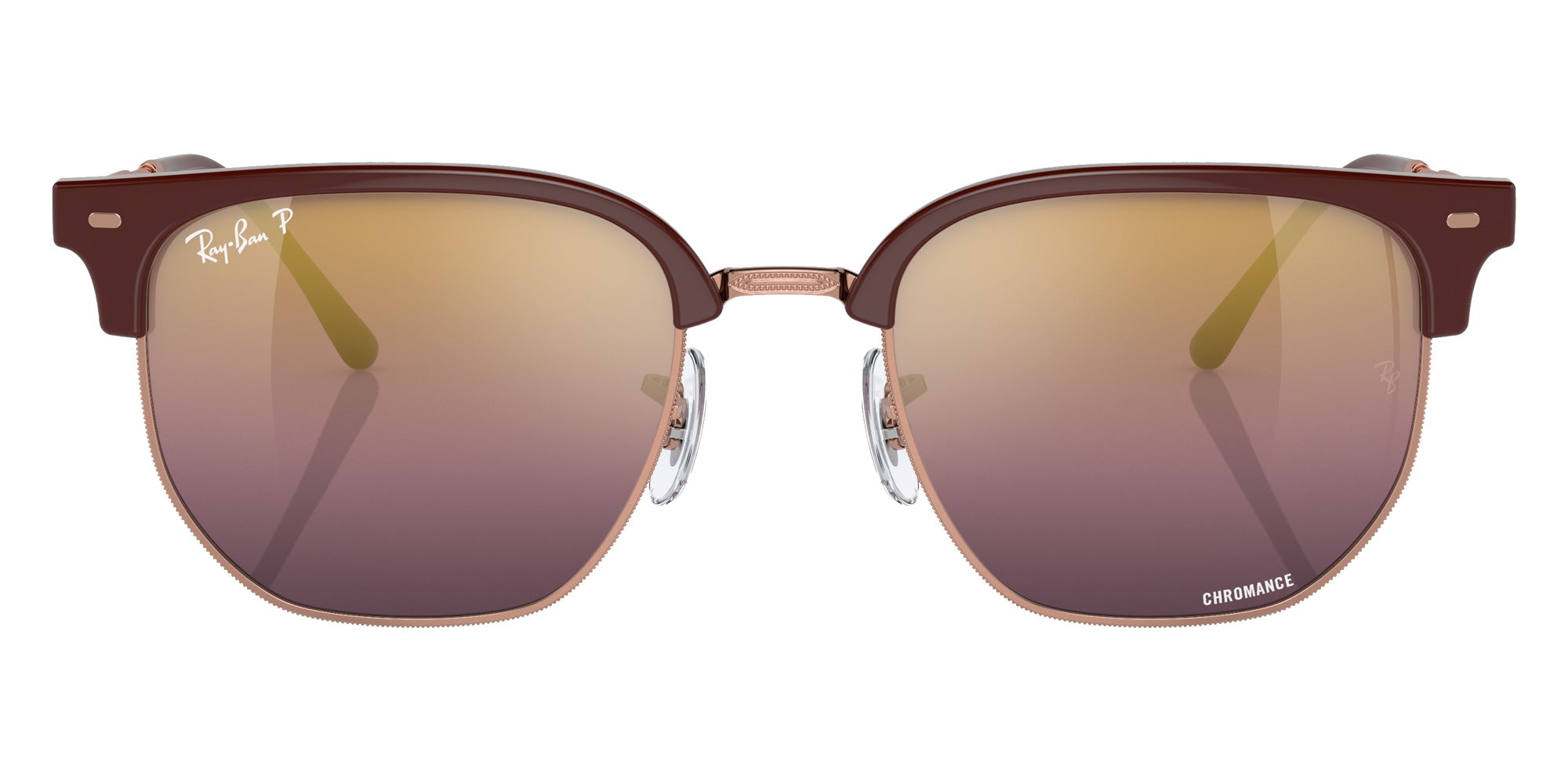 Ray-Ban RB4416 New Clubmaster 6654G9 51 - Bordeaux on Rose Gold / Gold/Red Mirrored Polarized #id:rb44166654g9_s:100100