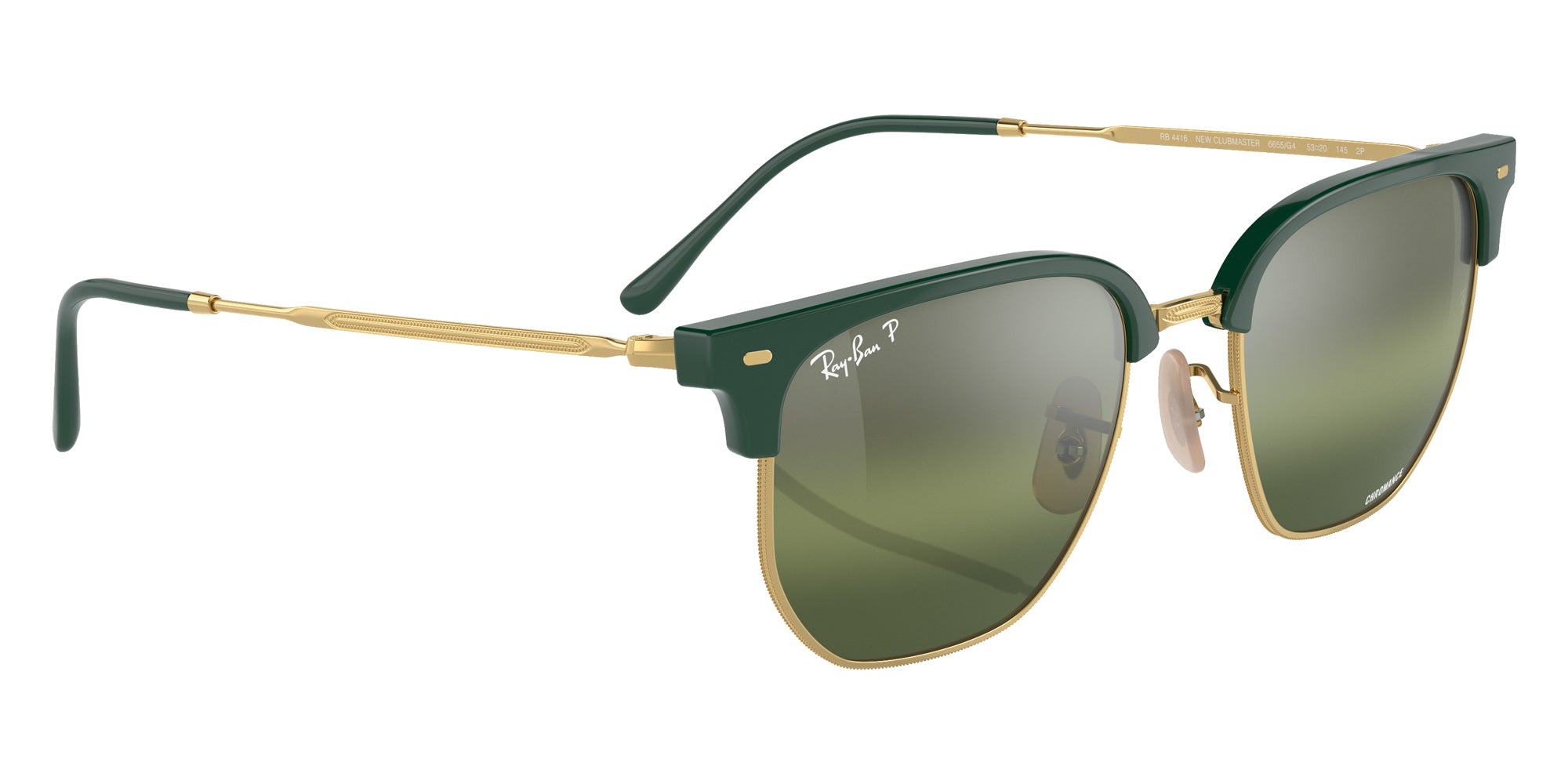 Ray-Ban RB4416 New Clubmaster 6655G4 51 - Green on Gold #id:rb44166655g4_s:100125