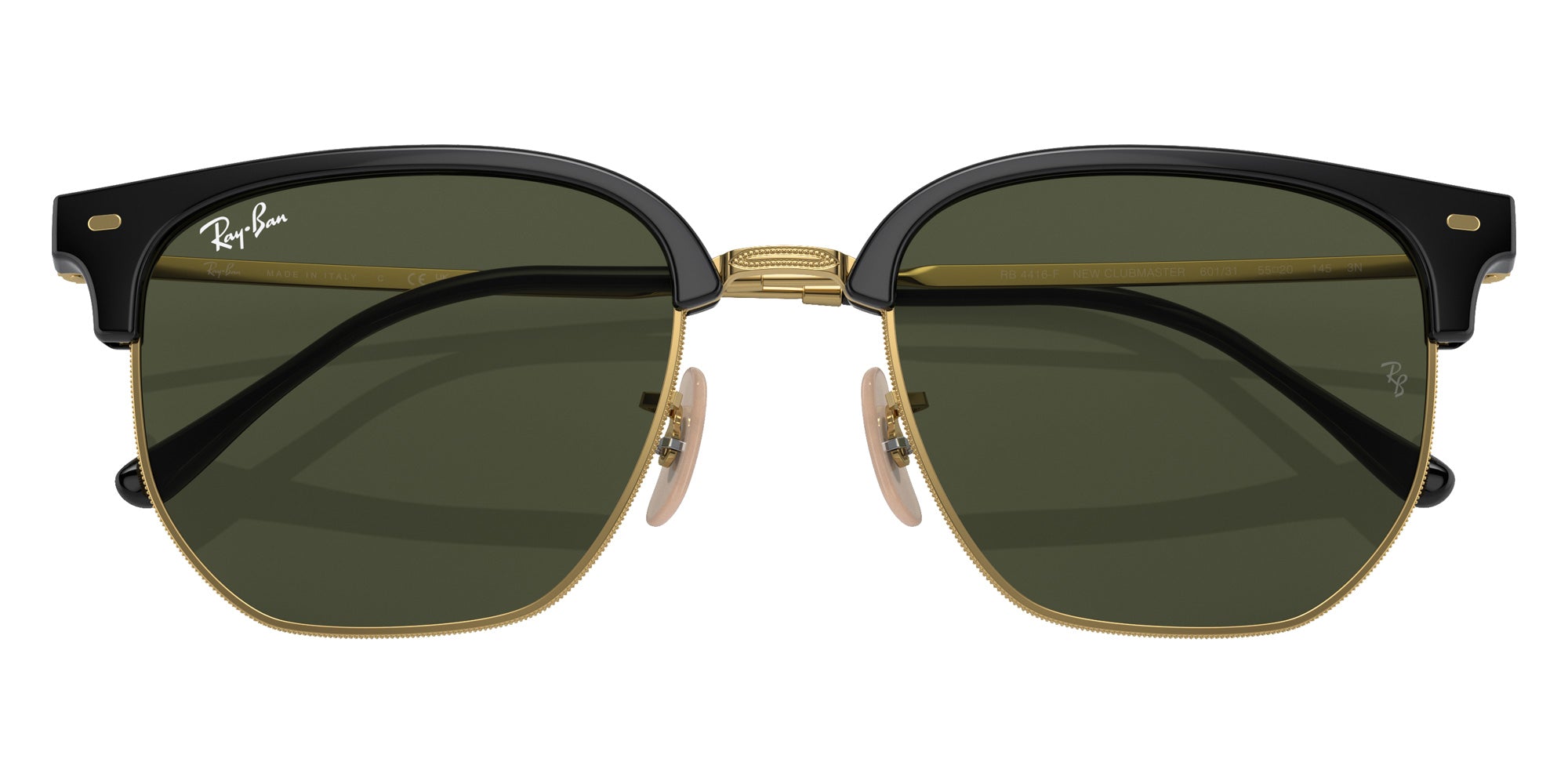 Ray-Ban RB4416F New Clubmaster 601/31 55 - Black on Gold / Green #id:rb4416f60131_s:100120
