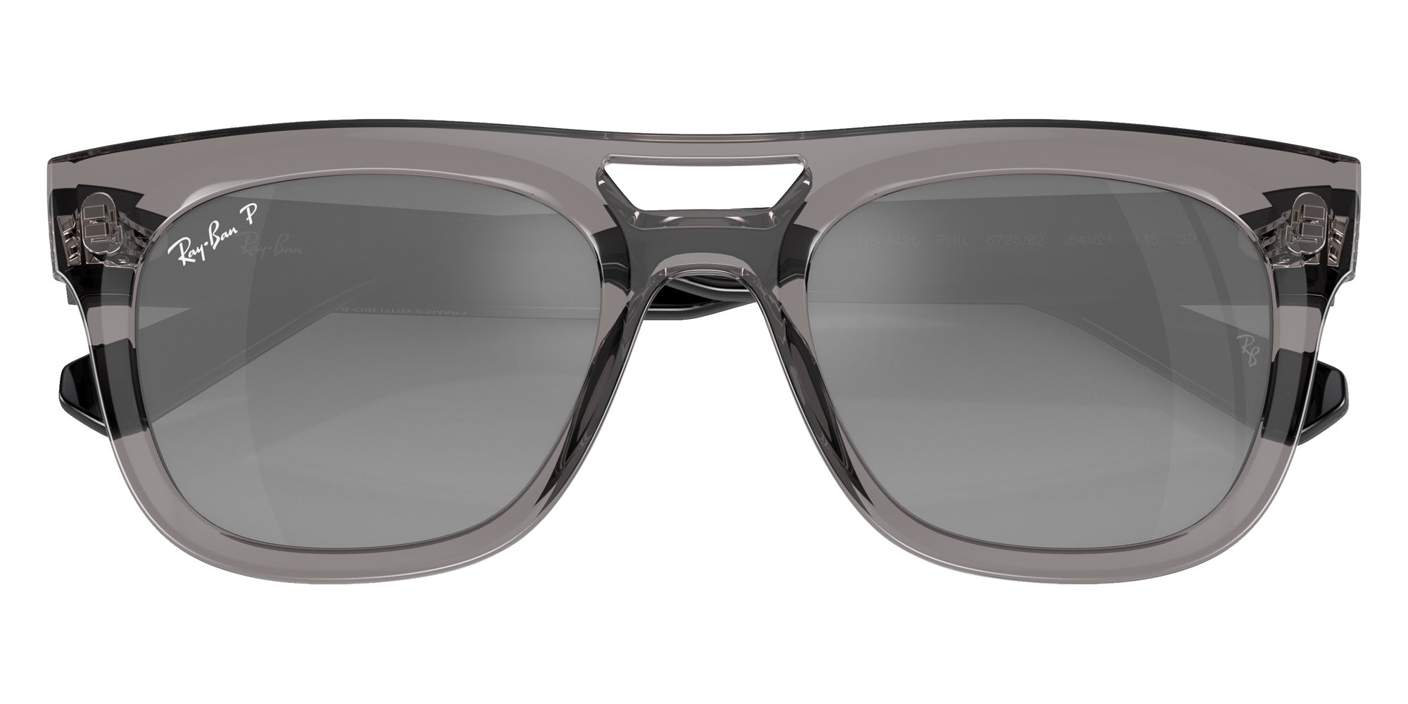 Ray-Ban RB4426 Phil 672582 54 - Transparent Gray / Silver/Gray Mirrored Polarized #id:rb4426672582_s:100125