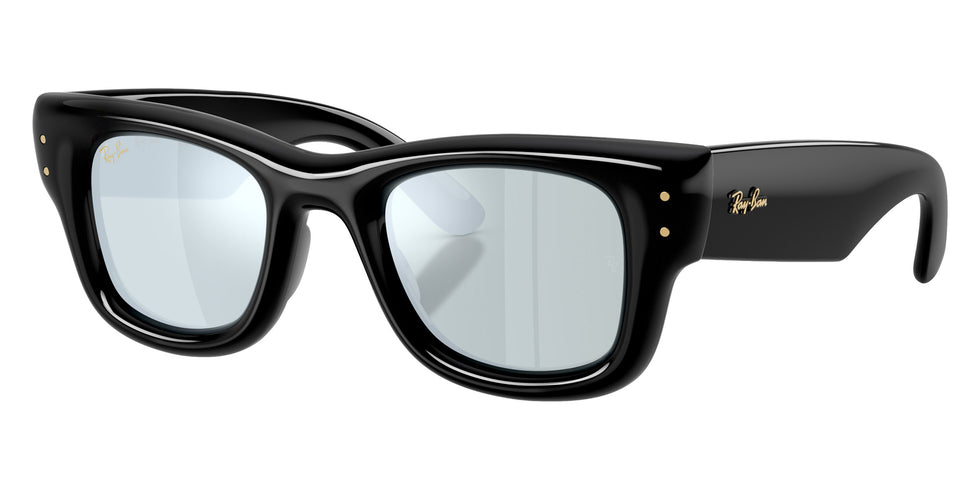 Ray-Ban RB4940 Wayfarer Puffer 601/30 47 - Black / Green Mirrored Silver Plan #id:rb494060130_s:100105