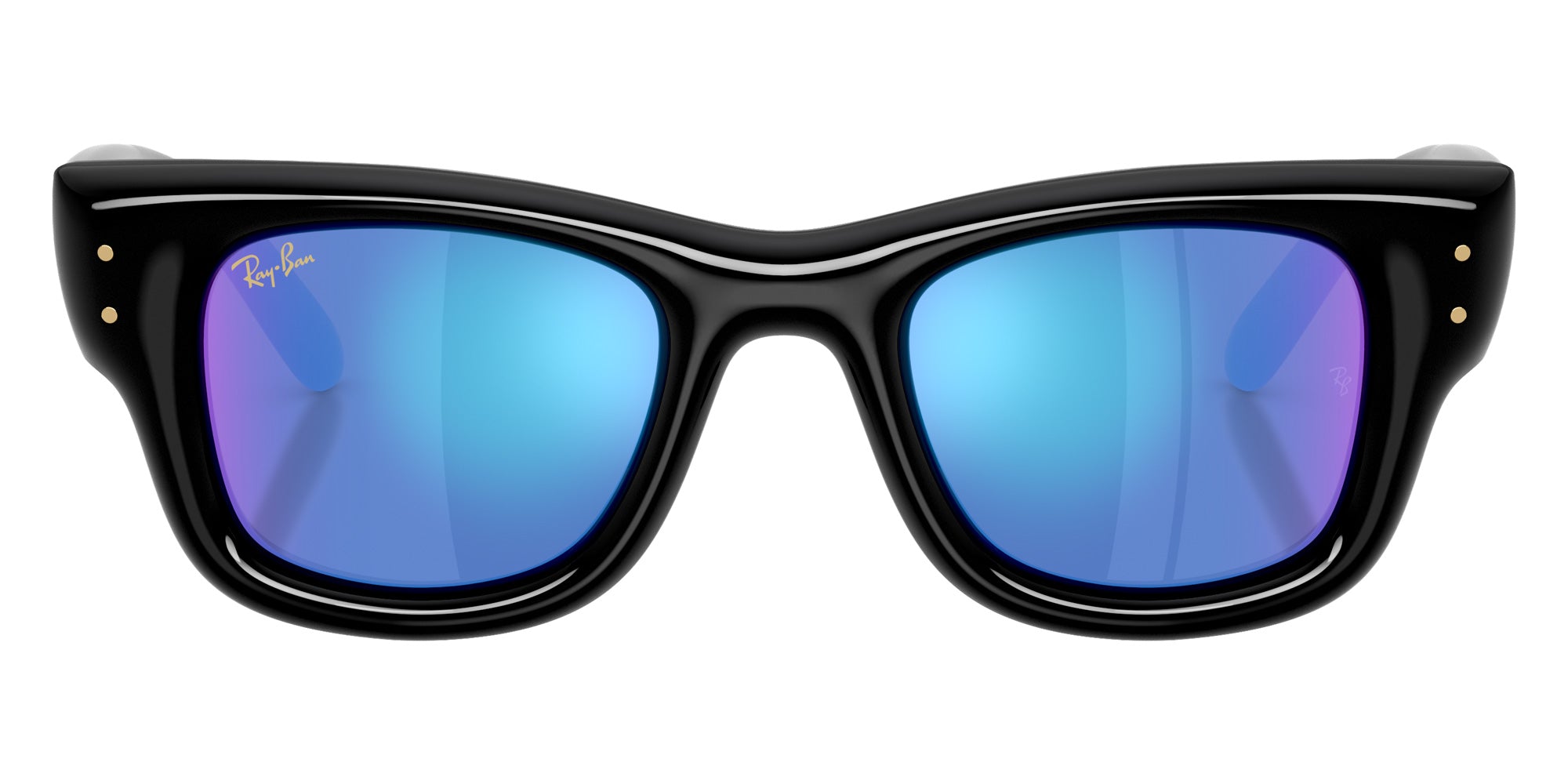 Ray-Ban RB4940 Wayfarer Puffer 601/55 47 - Black / Light Green Mirrored Blue #id:rb494060155_s:104100