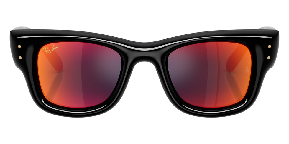 Ray-Ban RB4940 Wayfarer Puffer 601/6Q 47 - Black / Brown Mirrored Orange #id:rb49406016q_s:108100