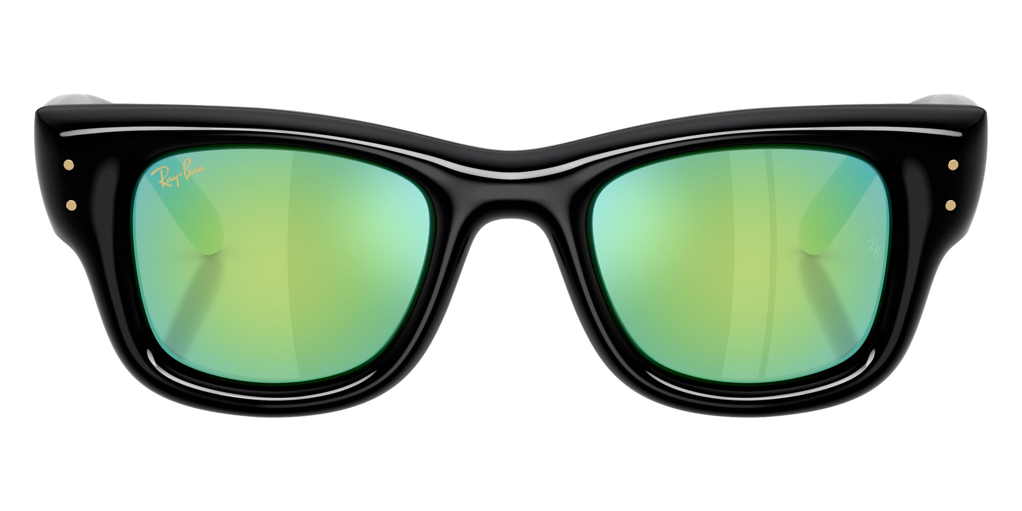 Ray-Ban RB4940 Wayfarer Puffer 601/8N 47 - Black / Green Mirrored Green 632 #id:rb49406018n_s:116100
