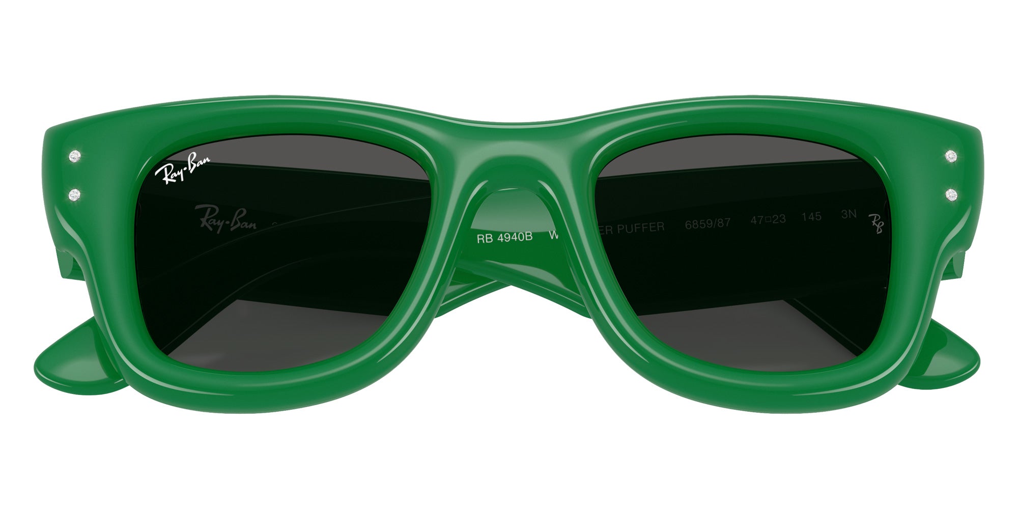 Ray-Ban RB4940B Wayfarer Puffer Crystal Edition�� 685987 47 - Green & Strass / Ultra Black #id:rb4940b685987_s:100125