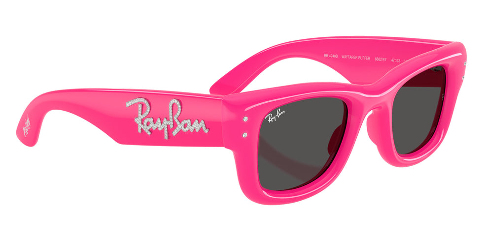 Ray-Ban RB4940B Wayfarer Puffer Crystal Edition�� 686287 47 - Pink & Strass / Ultra Black #id:rb4940b686287_s:106120