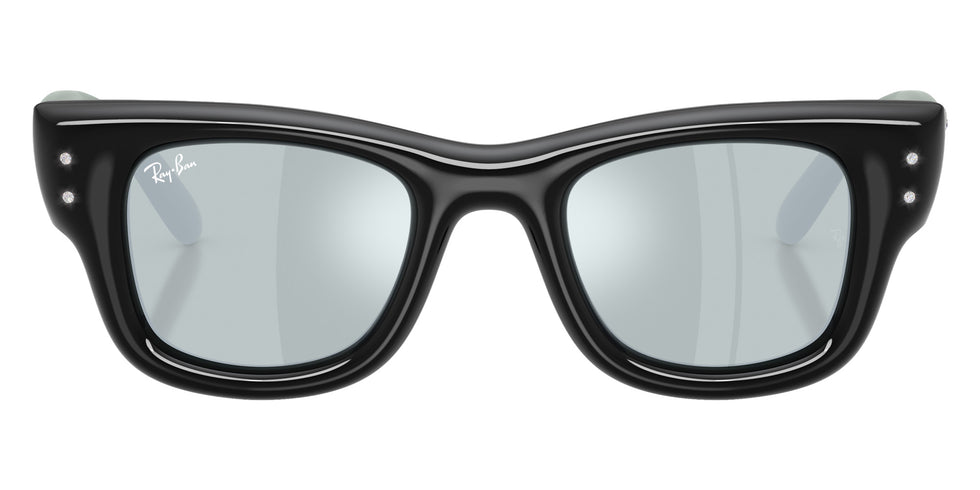 Ray-Ban RB4940B Wayfarer Puffer Crystal Edition 686430 47 - Black / Green Mirrored Silver Plan #id:rb4940b686430_s:100100