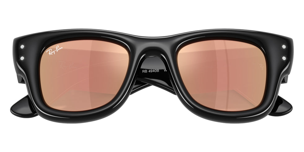 Ray-Ban RB4940B Wayfarer Puffer Crystal Edition 68647J 47 - Black / Dark Brown Mirrored Rose Gold #id:rb4940b68647j_s:102125