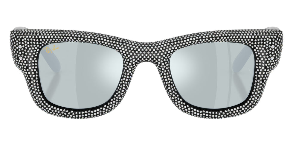 Ray-Ban RB4940BP Wayfarer Puffer Crystal Pavè Edition 686530 47 - Black / Green Mirrored Silver Plan #id:rb4940bp686530_s:100100