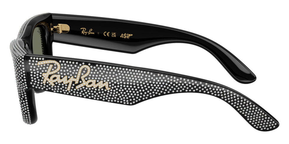 Ray-Ban RB4940BP Wayfarer Puffer Crystal Pavè Edition 686530 47 - Black / Green Mirrored Silver Plan #id:rb4940bp686530_s:100110