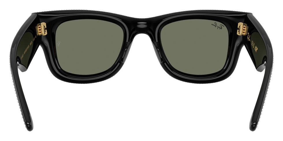 Ray-Ban RB4940BP Wayfarer Puffer Crystal Pavè Edition 686530 47 - Black / Green Mirrored Silver Plan #id:rb4940bp686530_s:100115