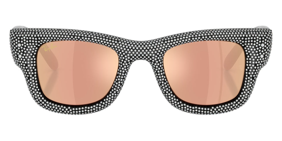 Ray-Ban RB4940BP Wayfarer Puffer Crystal Pavè Edition 68657J 47 - Black / Dark Brown Mirrored Rose Gold #id:rb4940bp68657j_s:102100