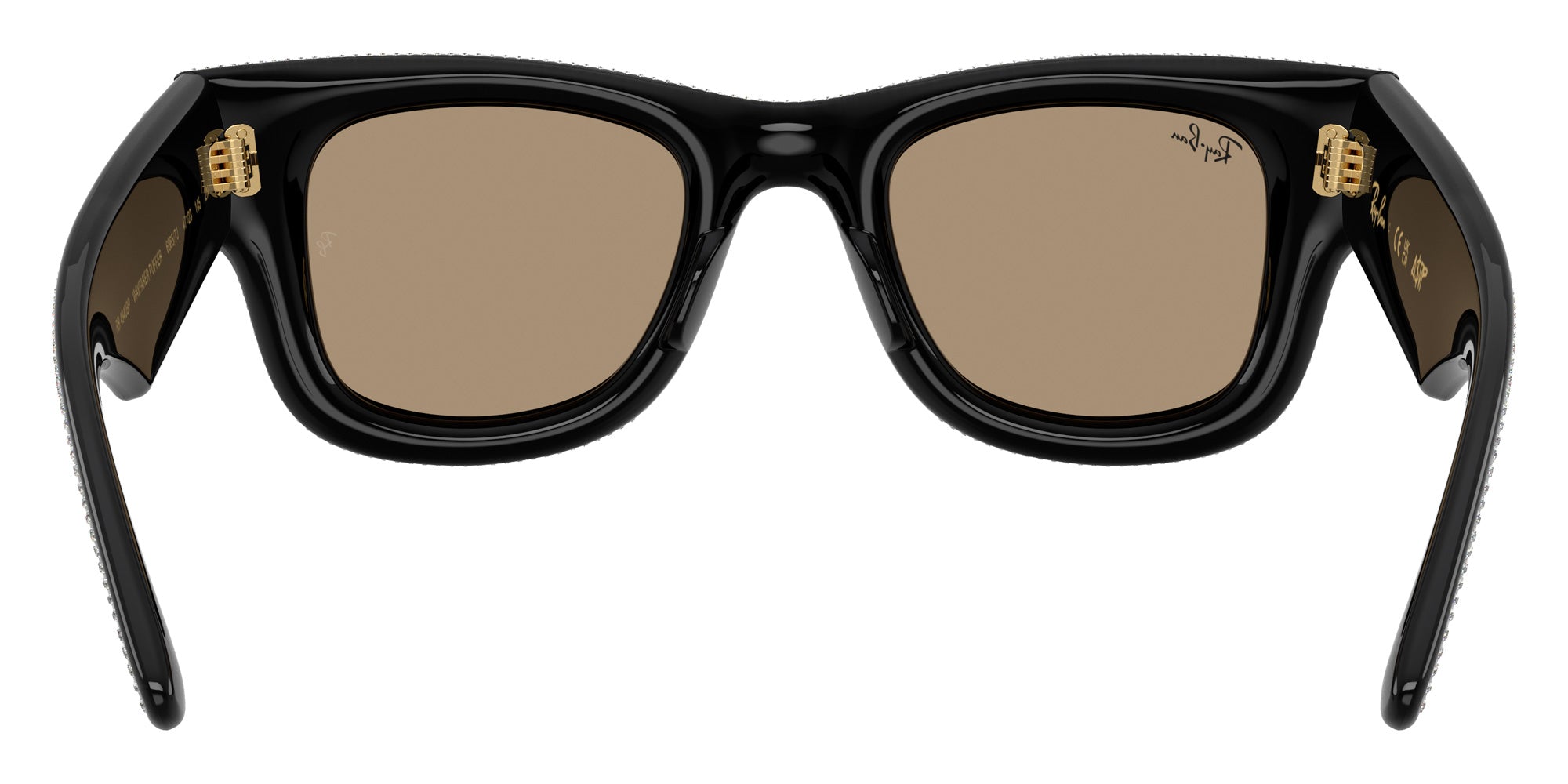 Ray-Ban RB4940BP Wayfarer Puffer Crystal Pavè Edition 68657J 47 - Black / Dark Brown Mirrored Rose Gold #id:rb4940bp68657j_s:102115
