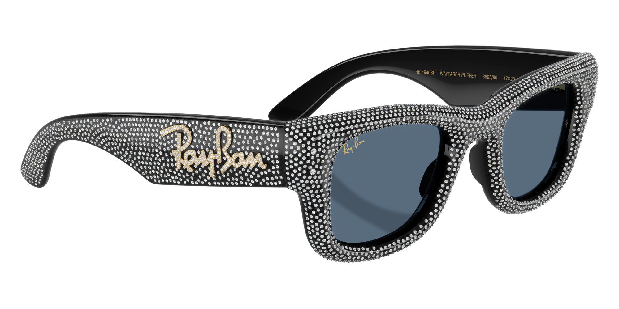 Ray-Ban RB4940BP Wayfarer Puffer Crystal Pav® Edition 686580 47 - Black #id:rb4940bp686580_s:100120