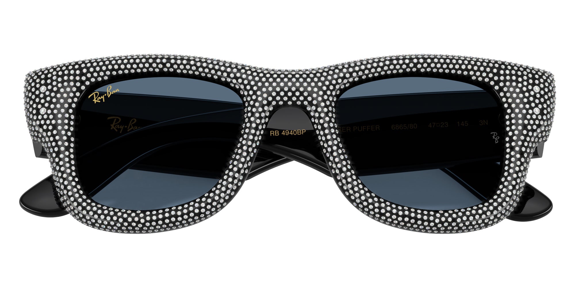 Ray-Ban RB4940BP Wayfarer Puffer Crystal Pav® Edition 686580 47 - Black #id:rb4940bp686580_s:100125