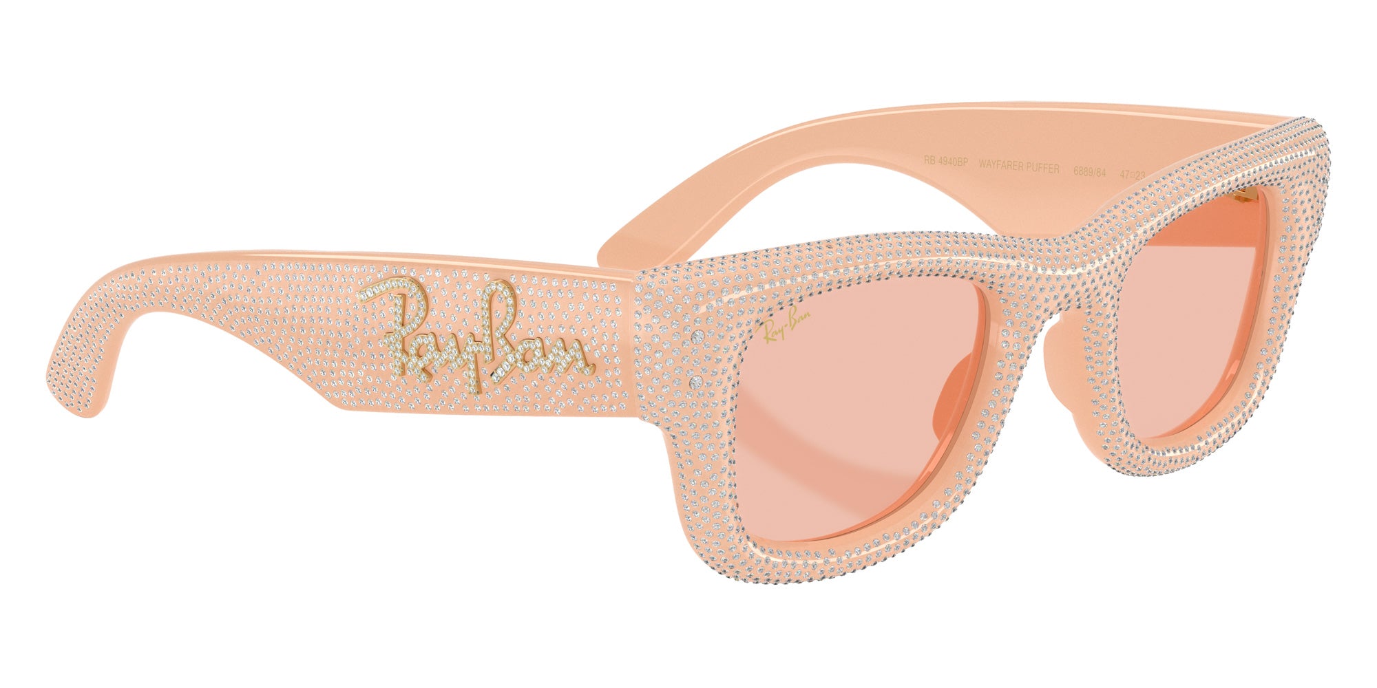 Ray-Ban RB4940BP Wayfarer Puffer Crystal Pav® Edition 688984 47 - Solid Nude #id:rb4940bp688984_s:104120