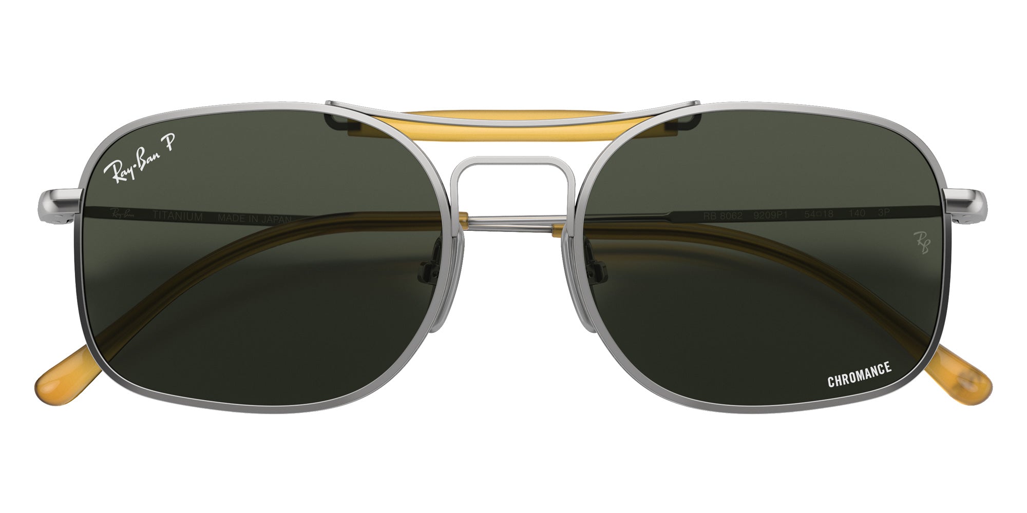 Ray-Ban RB8062 Titanium 9209P1 51 - Silver / Polarized Dark Green Classic #id:rb80629209p1_s:100125