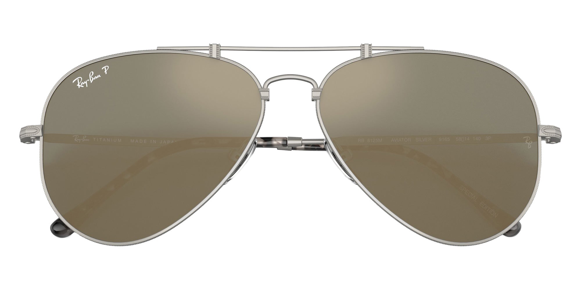 Ray-Ban RB8125M Aviator Titanium 9165 58 - Silver / Crystal Blue Polarized #id:rb8125m9165_s:100125