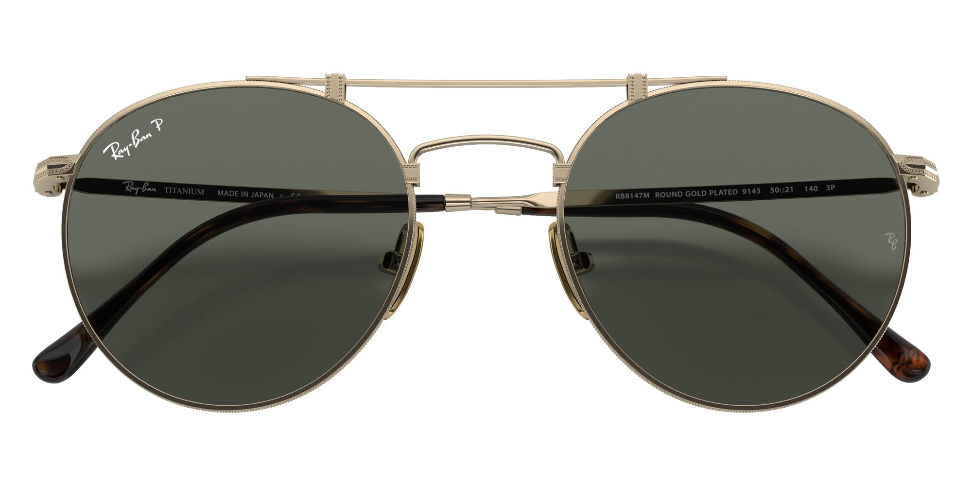 Ray-Ban RB8147M Round Double Bridge Titanium 9143 50 - Gold #id:rb8147m9143_s:100125