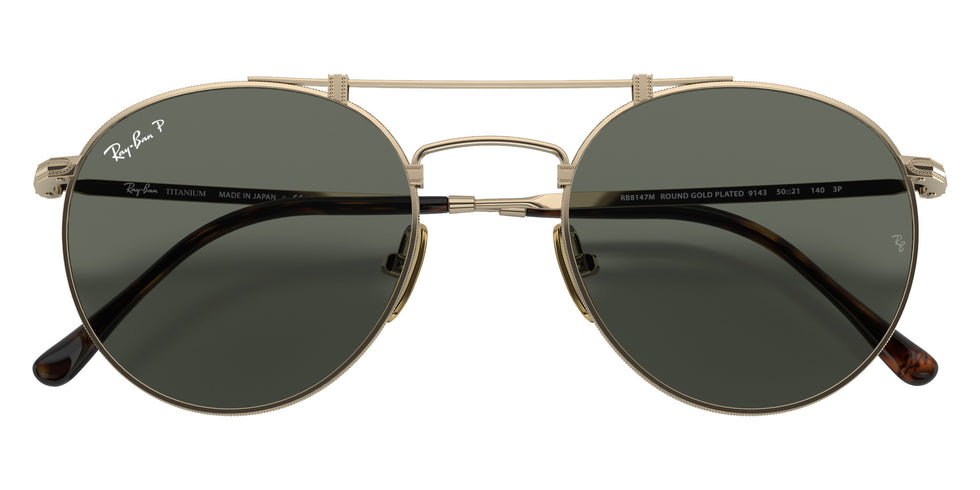 Ray-Ban RB8147M Round Double Bridge Titanium 9143 50 - Gold #id:rb8147m9143_s:100125