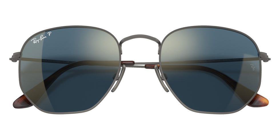 Ray-Ban RB8148 Hexagonal Titanium 9208T0 54 - Gunmetal / Polarized Blue Mirrored Gold #id:rb81489208t0_s:100125