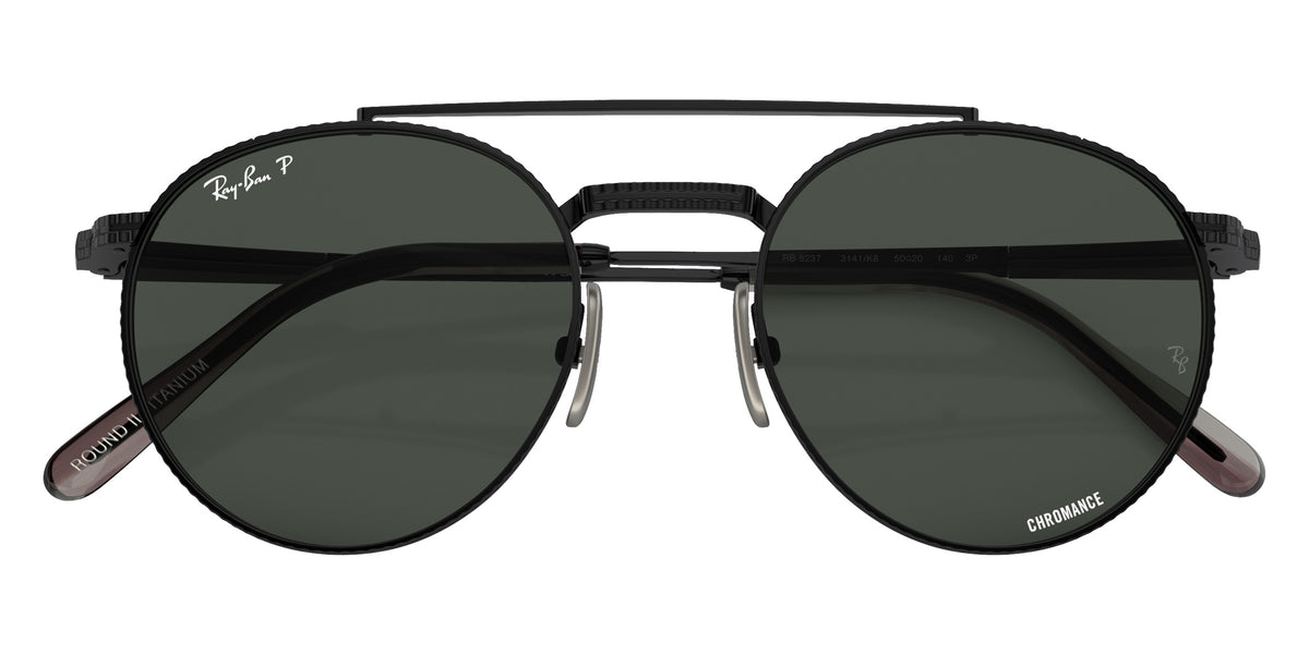 Ray-Ban RB8237 Round II Titanium 3141K8 53 - Black / Dark Gray Polarized+ #id:rb82373141k8_s:100125