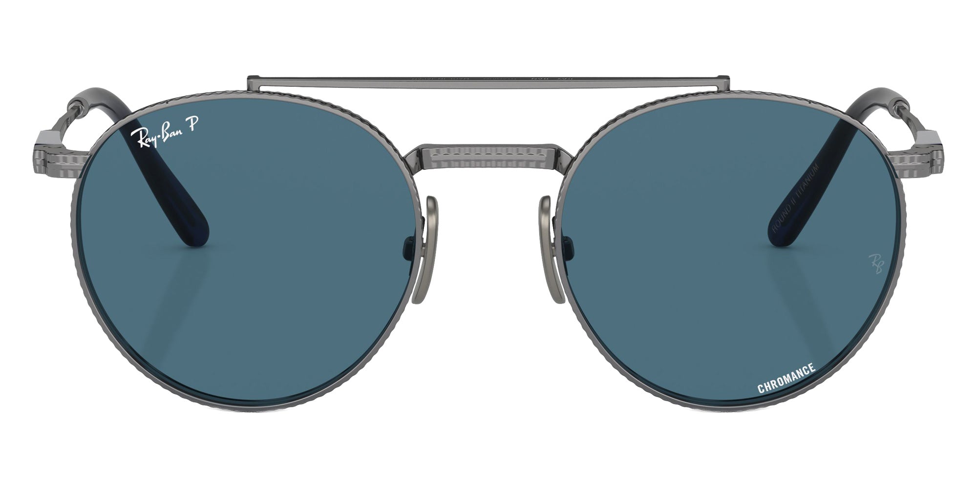 Ray-Ban RB8237 Round II Titanium 3142S2 53 - Gunmetal / Blue Polarized+ #id:rb82373142s2_s:100100