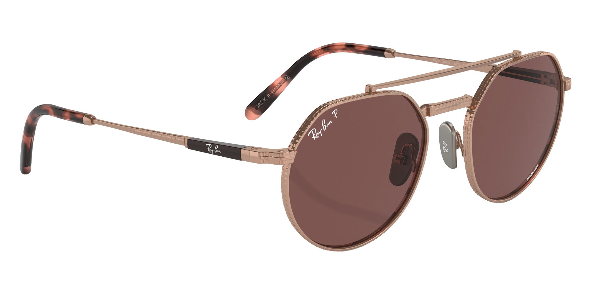 Ray-Ban RB8265 Jack II Titanium 3140AF 53 - Rose Gold / Dark Violet Polarized+ #id:rb82653140af_s:100120