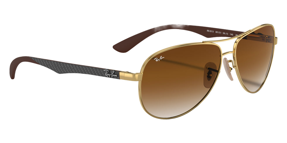 Ray-Ban RB8313 Carbon Fibre 001/51 61 - Arista Gold / Light Brown Gradient #id:rb831300151_s:100120